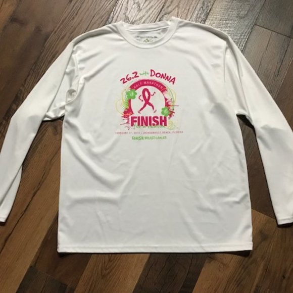 Long Sleeve Marathon T-Shirt in Support of Breast Cancer - Picture 1 of 6